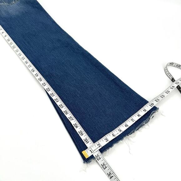 VTG Y2K FOSSIL Flare Women’s Jeans Worn Boot Cut 28 X 32 Raw Edge USA Made Low - Picture 8 of 8